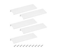sourcing map Cabinet Finger Edge Pull, 5pcs 200mm / 7.87" Aluminum Alloy Back Mount Hidden Drawer Edge Handles, Modern Concealed Tab Pulls for Home Kitchen Furniture, White