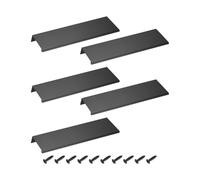 sourcing map Cabinet Finger Edge Pull, 5pcs 200mm / 7.87" Aluminum Alloy Back Mount Hidden Drawer Edge Handles, Modern Concealed Tab Pulls for Home Kitchen Furniture, Black