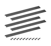 sourcing map Cabinet Finger Edge Pull, 5pcs 600mm / 23.62" Aluminum Alloy Back Mount Hidden Drawer Edge Handles, Modern Concealed Tab Pulls for Home Kitchen Furniture, Black