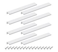 sourcing map Cabinet Finger Edge Pull, 8pcs 250mm / 9.84" Aluminum Alloy Back Mount Hidden Cabinet Pulls Concealed Handle for Home Kitchen Drawer Cabinet, Silver