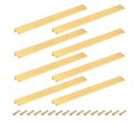 sourcing map Cabinet Finger Edge Pull, 8pcs 300mm / 11.81" Aluminum Alloy Back Mount Hidden Cabinet Pulls Concealed Handle for Home Kitchen Drawer Cabinet, Gold