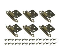 sourcing map Cabinet Kitchen Inset Hinges, 6Pcs 1/2" Overlay Semi-Concealed Hinges Face Mount Cabinet Hardware Self-Closing Cabinet Hinges with Screws, Bronze