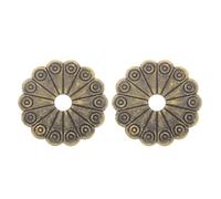 sourcing map Cabinet Knob Backplate, 1.26inch Brass Backplate Washers 2Pcs | Classical Furniture Lotus Leaf Shape Decoration Gasket for Drawer Cupboard Doors Hardware(Bronze Tone)
