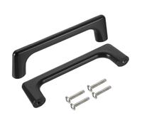 sourcing map Cabinet Pulls, 6Pcs 4 Inch - Aluminum Alloy Drawer Handles, Furniture Kitchen Hardware Handle for Door Wardrobe Cupboard Vanity (Matte Black)