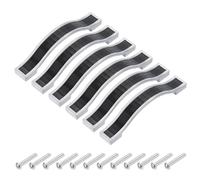 sourcing map Cabinet Pulls Drawer Handle 96mm Hole Centers Alloy Crystal Full Black 6Pcs