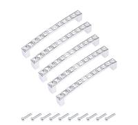 sourcing map Cabinet Pulls Drawer Handles 128mm Hole Centers Alloy Crystal with Screws 5Pcs