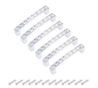 sourcing map Cabinet Pulls Drawer Handles 96mm Hole Centers Alloy Crystal with Screws 6Pcs