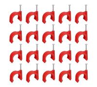 sourcing map Cable Clips with Steel Nail, 50Pcs 25mm/0.98" Plastic Cable Wire Clips, Ethernet Cable Clips Nail in Cable Clips for Home Wires Cables Cords Management, Red