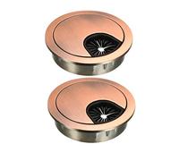 sourcing map Cable Hole Cover, 2Inch/50mm Zinc Alloy Desk Wire Cord Cable Grommets Hole Cover for Office PC Desk Cable Cord Organizer, 2Pcs Red Bronze
