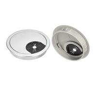 sourcing map Cable Hole Cover, 2Pcs 2-3/8 Inch ABS Desk Cable Wire Cord Grommet Hole Cover for Office Computer Desk Wire Organizer, Silver