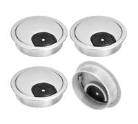 sourcing map Cable Hole Cover, 4Pcs 2 Inch ABS Desk Cable Wire Cord Grommet Hole Cover for Office Computer Desk Wire Organizer, Silver