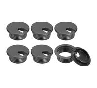 sourcing map Cable Hole Cover, 6Pcs 45mm/1-3/4inch ABS Desk Cable Wire Cord Grommet Hole Cover for Office Computer Desk Wire Organizer, Black