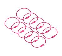 sourcing map Cable Key Rings, 6.3"/ 160mm Wire Keychain Twist Loops for Lanyards, Keychains, Luggage Tags, Rose Red, 12Pcs