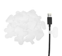 sourcing map Cable Labels, 40Pcs Waterproof Cable Tag Writable Wire Labels Self-Adhesive Wire Tags Reusable Hook & Loop for Electronics Computer Cord Management Identification, White