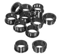 sourcing map Cable Snap Bushing Grommets, 10Pcs 21mm/0.83" Mounting Dia Nylon Snap Bushing Grommet, Round Snap in Cable Hose Bushing for Various Cables Tubes Wire, Black