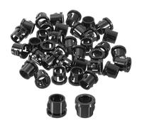 sourcing map Cable Snap Bushing Grommets, 36Pcs 8mm/0.31" Mounting Dia Nylon Snap Bushing Grommet, Round Snap in Cable Hose Bushing for Various Cables Tubes Wire, Black