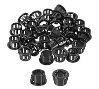 sourcing map Cable Snap Bushing Grommets, 66Pcs 13mm/0.51" Mounting Dia Nylon Snap Bushing Grommet, Round Snap in Cable Hose Bushing for Various Cables Tubes Wire, Black