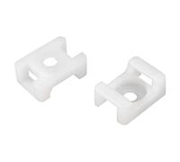 sourcing map Cable Tie Mount Base Saddle Type Wire Holder Nylon 9.2mm Hole Width White 6.5mm Dia Hole 30Pcs