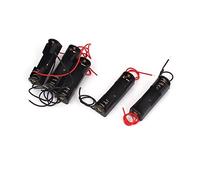 sourcing map Cable Wire Spring Clip 1 x 1.5V AA Battery Cell Case Holder 5Pcs Black