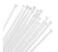 sourcing map Cable Zip Ties 300mm x 7mm, 100 Pcs Metal Tooth Self-Locking Wire Ties for Cord Management Indoor Outdoor, Tensile Strength 100 lbs, White