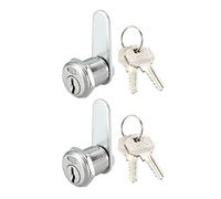 sourcing map Cam Lock 20mm Cylinder Length 48mm Flat Cam Nut-on Type Keyed Alike 2Pcs