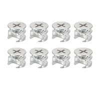 sourcing map Cam Lock Nut for Furniture, 8pcs 15x12mm Joint Connector Locking Nuts Furniture Connecting Cam Fittings, White