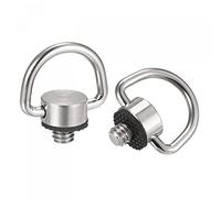 sourcing map Camera Clip - 1/4" Male 1.02" Width Steel D-Ring Hinged Holder for Camera Wrist Straps, 2Pcs