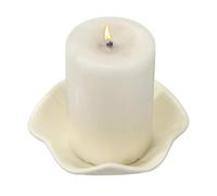 sourcing map Candle Holder Plates, 4 Inch Ceramic Candle Tray Tealight Incense Holder Dish Candlestick for Tea Light Aromatherapy Wedding Rustic Vintage Home Decor, Lotus Leaf Clear Yellow