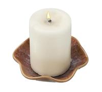 sourcing map Candle Holder Plates, 4 Inch Ceramic Candle Tray Tealight Incense Holder Dish Candlestick for Tea Light Aromatherapy Wedding Rustic Vintage Home Decor, Lotus Leaf Purple