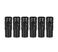 sourcing map Candle Shape Socket Covers Sleeves 3 Inch Tall Iron Candelabra Base for E14 Chandelier, Black Pack of 6