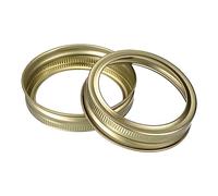 sourcing map Canning Jar Rings, 12 Pcs - Tinplate Split-Type Mason Jar Replacement Bands Regular Mouth Leak Proof Fits Storage Cover (Gold)