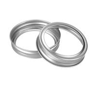 sourcing map Canning Jar Rings, 12 Pcs - Tinplate Split-Type Mason Jar Replacement Bands Regular Mouth Leak Proof Fits Storage Cover (Silver)