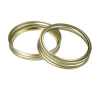 sourcing map Canning Jar Rings, 12 Pcs - Tinplate Split-Type Mason Jar Replacement Bands Wide Mouth Leak Proof Fits Storage Cover (Gold)