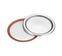 sourcing map Canning Lids, 50pcs - Tinplate Split-Type Mason Jar Lid, Regular Mouth Leak Proof Fits Storage Cover (Silver)