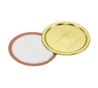 sourcing map Canning Lids, 50pcs - Tinplate Split-Type Mason Jar Lid, Wide Mouth with Date Leak Proof Fits Storage Cover (Gold)