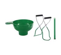 Sourcing Map Canning Tools Kit: Wide Mouth Funnel, Jar Lifter, Tongs (Green)