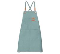 sourcing map Canvas Chef Aprons 75x68cm Adjustable Strap Waterproof Cross Back Kitchen Cooking Apron with 3 Pockets for Men Women Chef, Light Blue