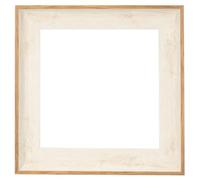 sourcing map Canvas Floater Frames, 8x8 Resin Floating Frame for Canvas Painting Vintage Oil Painting Supplies for Home Office Bedroom Table Wall Hanging Decor DIY Art Display, White/Brown