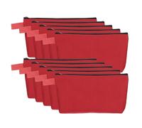 sourcing map Canvas Makeup Bags, 10 Pcs Travel Cosmetic Bags Bulk, Multipurpose Plain Toiletry Zipper Pouches Blank DIY Craft Bags Pencil Bag for Women Teens, Red