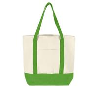 sourcing map Canvas Tote Bag with Zipper,1Pcs 16" x 14" x 4" Reusable Canvas Bag Tote Bag with an External Pocket, Stylish Canvas Tote Bags - Multipurpose Canvas Shopping Bag (Green)