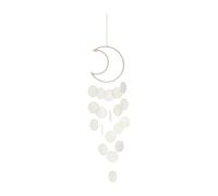 sourcing map Capiz Wind Chimes, 22" Outdoor Seashell Hanging Beach Unique Natural Shell Waterfall Wind chime for Summer Patio Ocean Home Decorative, White