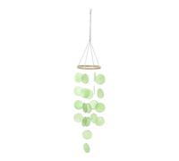 sourcing map Capiz Wind Chimes, 35" Outdoor Seashell Hanging Beach Unique Natural Shell Waterfall Wind chime for Summer Patio Ocean Home Decorative, Green