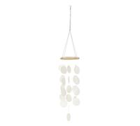 sourcing map Capiz Wind Chimes, 35" Outdoor Seashell Hanging Beach Unique Natural Shell Waterfall Wind chime for Summer Patio Ocean Home Decorative, White