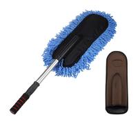 sourcing map Car Duster Brush Exterior Scratch Free Car Cleaning Brush High-Density Soft Auto Detailing Tool with Retractable Handle for Car SUV Trucks Motorcycle Home Cleaning, Blue