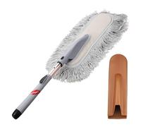 sourcing map Car Duster Brush Exterior Scratch Free Car Cleaning Brush High-Density Soft Auto Detailing Tool with Retractable Handle for Car SUV Trucks Motorcycle Home Cleaning