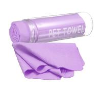 sourcing map Car Premium Shammy Cloth 26" x 16.9" PVA Chamois Wash Drying Towel Ultra Absorbent No Scratches in PET Bucket for Cars Motorcycles Mirrors Glass Countertops Phone Laptop, Purple