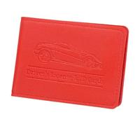 sourcing map Car Registration and Insurance Holder PU Leather Vehicle Glove Box Organizer Storage Accessories Car ID Holder with 4 Pockets for License ID Card Bank Card Documents, Red