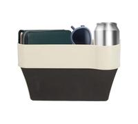 sourcing map Car Seat Gap Filler Organizer 10.2 x 6.5 x 2.4 Inch ABS Universal Car Organizer Storage Box Between Seat and Console (Right) with Cup Holders for Phone Sunglasses Keys, Beige