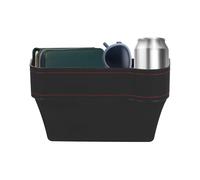 sourcing map Car Seat Gap Filler Organizer 10.2 x 6.5 x 3.1 Inch ABS+Leather Universal Car Organizer Storage Box Between Seat and Console (Right) with Cup Holders for Phone Keys, Black
