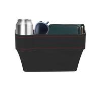 sourcing map Car Seat Gap Filler Organizer 10.2 x 6.5 x 3.1 Inch ABS+Leather Universal Car Organizer Storage Box Between Seat and Console (Left) with Cup Holders for Phone Keys, Black